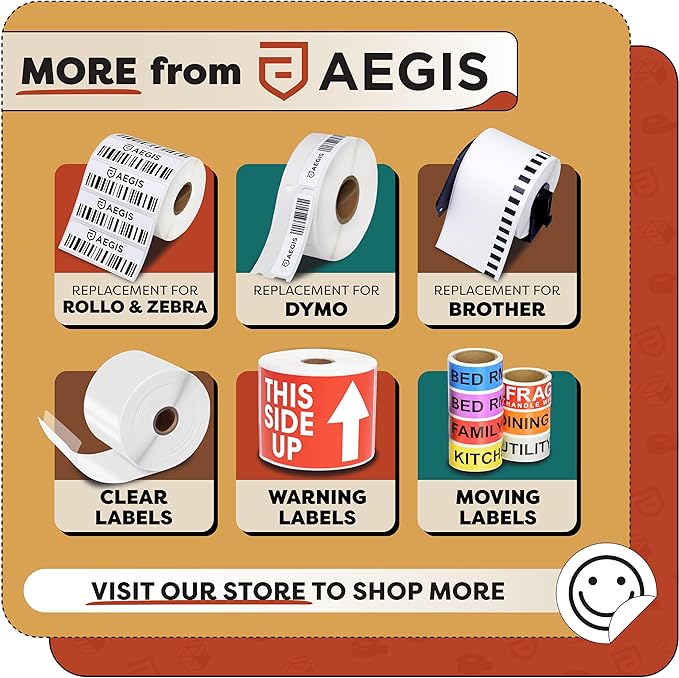 Aegis Adhesives - Compatible Label Replacement for Brother DK-1221 (0.9 Inch) Square Stickers, Use with QL Printers - 12 Rolls + 1 Frame