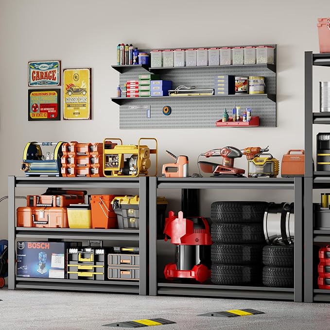 48" W Garage Storage Shelves 2500LBS Heavy Duty Garage Shelving 5 Tier Adjustable Shelving Unit Metal Storage Rack for Basement Warehouse Supermarket 23.6" D x 47.2" W x 72" H