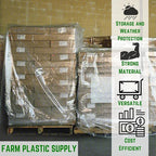 Farm Plastic Supply - Pallet Cover Bags 5 Pack - 3 Mil Clear (55" x 53" x 75") - Heavy Duty Construction Grade Strength Pallet Bags, Polyethylene Pallet Bags, Outdoor Protection, and Pallet Storage