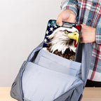 Clipboard with Storage,Plastic Storage Clipboard with Low Profile Clip, Heavy Duty Nursing Clipboards Foldable,Coaches Clipboard Case for Work, Teacher,Office School Supplies,American Flag Owl