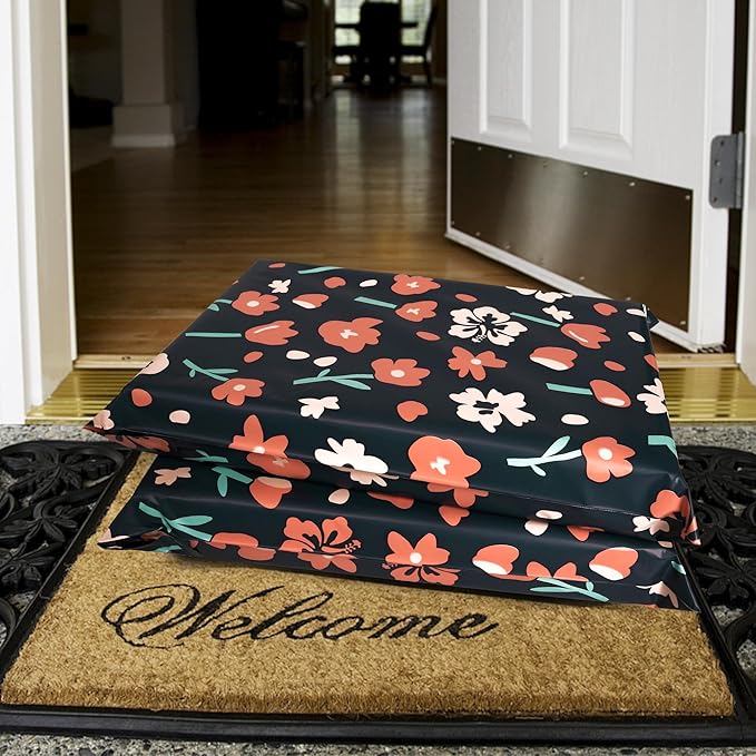 Poly Mailers 6x9 Inch 100 Pcs - Tulip printed Shipping Bags, 2.4mil Thickness, Waterproof and Tear Resistant Mailing Envelopes, Self-Sealing Packaging Bags for Small Business