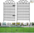 5 Panels No Dig Tall Garden Fence with Gate – 44" H X 11.8' L Rustproof Metal Dog Fence Outdoor for Yard, Decorative Animal Barrier Fence for Pet, Garden Border, Patio, Flower | Temporary Fencing
