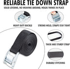 Cartman 1" x 12' Lashing Straps Cargo Tie-Down Strap Up to 600lbs, 16pk in Carry Bag, Black