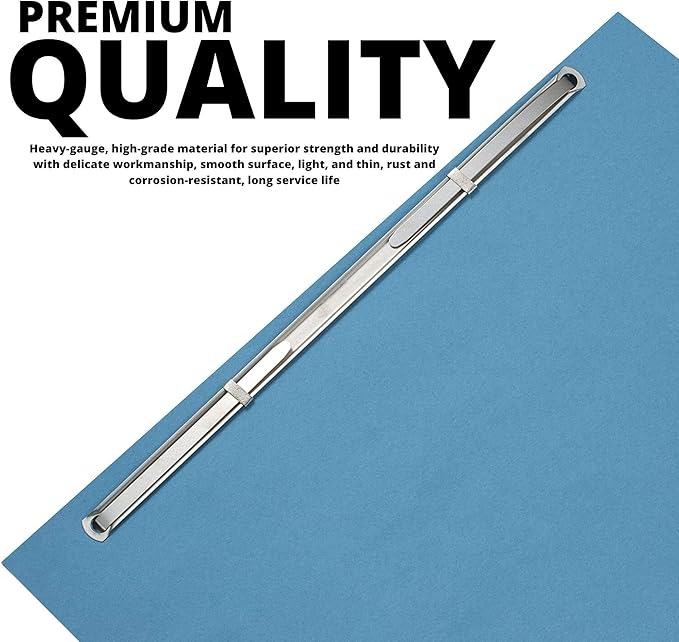 OLYMPX 50 Pcs of 3.5” Capacity Metal Prong Paper Fastener Complete Set, 8.5 Inch Base with Standard 2-Hole Punch Compressor for Paper File Folder, 50 per Box