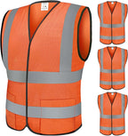 TICONN 2PK/4PK Reflective Safety Vest, High Visibility Vest with Reflective Strips for Men Women, Meets ANSI II