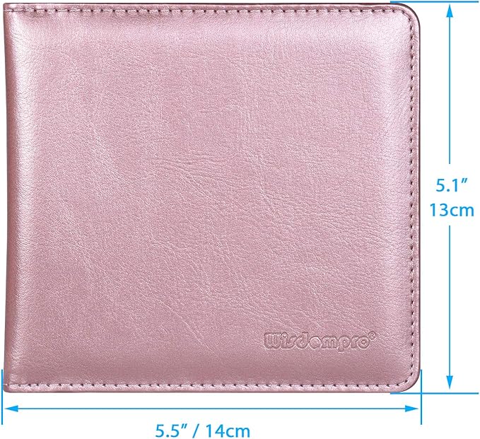 Wisdompro Small Car Registration and Insurance Documents Holder - Premium PU Leather Vehicle Glove Box Paperwork Wallet Case Organizer for ID, Driver's License, Key Contact Information Cards