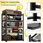 CJF Metal Storage Shelves, 5-Tier Garage Shelving Unit, Heavy Duty Adjustable Metal Shelving for Garage, Basement, Pantry, Warehouse-Black (71 "H x 36" W x 16" D)