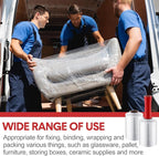 Jutom 16 Pcs Stretch Wrap Roll Plastic Wrap for Moving with 2 Handles 5" x 1000 ft Packaging Shrink Film Self Adhering Shipping Supplies for Moving Furniture Pallet (Clear, Red)