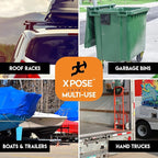 Rubber Bungee Cords with Hooks 25 Pack 21 Inch (32” Max Stretch) Heavy-Duty Black Tie Down Straps for Outdoor, Tarp Covers, Canvas Canopies, Motorcycle, and Cargo - by Xpose Safety