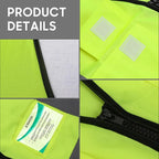 Reflective Safety Vest for Men Women with 5 Pockets and Zipper Front High Visibility Construction Vest Meets ANSI/ISEA Standards