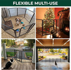 FXW Dog Gate Extra Wide Designed for Indoor Use, Adjustable Width Up to 55-inch Wide (32" H 2 Wire Panels for Small and Medium Dogs), Black