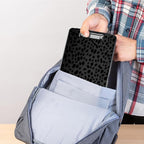 Clipboard with Storage,Plastic Storage Clipboard with Low Profile Clip, Heavy Duty Nursing Clipboards Foldable,Coaches Clipboard Case for Work, Teacher,Office School Supplies,Black Leopard Print