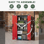 Greenvelly Metal Storage Cabinet,72" Locking Metal Garage Storage Cabinet with Doors and 4 Adjustable Shelves, Lockable Steel Cabinet for Home Office, Garage, Shop, School (Red 32" W x 16" D)