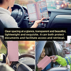 Car Registration and Insurance Holder Glove Box Folder-Premium Car Folder, Car Document Holder for Cards, Driver License & other Essential Documents (pink)