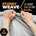 Heavy Duty Silver Poly Tarp 18' X 24' - Bulk Full Pallet (80 Pack) - Multipurpose Protective Cover - Durable, Weather Proof & Tear Resistant - 12 Mil Thick Polyethylene - by Xpose Safety
