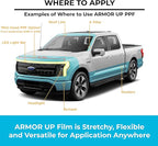 [ARMOR UP] 12"x 80", Mini Hood Dealership Kit Clear Paint Protection Film for Cars, SUV, Full Size Pick-Up Trucks - 8-mil TPU Automotive Protector Wrap - Gloss Finish, Non-Yellowing, UV Protection