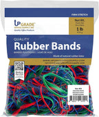 Upgrade Rubber Bands, Assorted Sizes & Colors, 1 lb Bag, USA