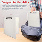 Dexas Slimcase 2 Plastic Clipboard with Storage and Side Opening, Natural Glitter White Binding, Office Supplies Clipboards to Organize, Carry and Store, A4 Holder, Nursing Clipboards
