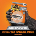 Gorilla Tough & Clear Double Sided Mounting Tape, Clear Tape, 1" x 150" (Pack of 4) - Weatherproof for Indoor or Outdoor