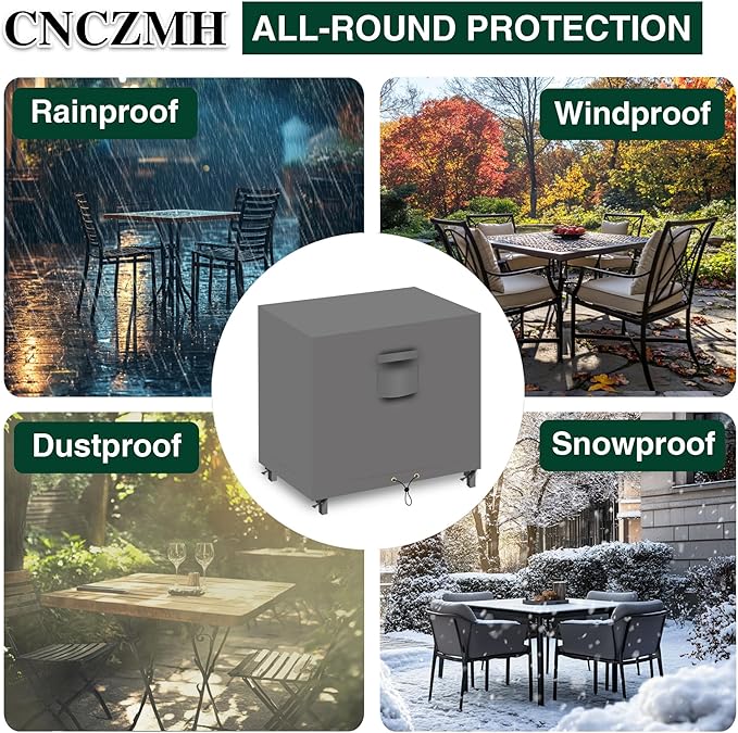 Heavy Duty Patio Furniture Covers Waterproof, 600D Outdoor Furniture Cover Waterproof for Sectional Sofa Couch, Outdoor Dining Table and Chair Set Covers 27''L x 22''W x 30''H, Grey