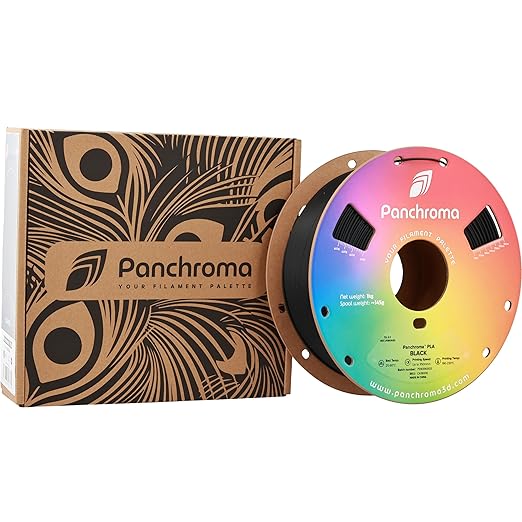 Panchroma PLA Black 3D Printer Filament, 1.75mm, 1kg Spool, Easy to Print, High Speed Printing, Tangle Free, AMS Compatible, Perfect for Toys, Decor, Miniatures, Models & Cosplay