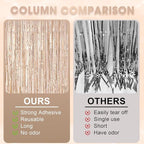 3 Pack 3.3 x 8.2 ft Laser Champagne Foil Fringe Backdrop Curtains, Tinsel Streamers Birthday Party Decorations, Fringe Backdrop for Graduation, Baby Shower, Gender Reveal, Disco Party