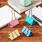24 Pack 4 Color 3 Inch Jumbo Binder Clips, Extra Large Binder Clips Heavy Duty Paper Clamps for Office and Home Supplies