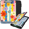 Clipboard with Storage Box & Pen Holder,Heavy Duty Clip Boards 8.5x11 for Nursing,High Capacity,School & Office Supplies,Floral Stripes