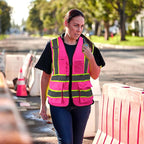 A-SAFETY Mesh High Vis Vest Lightweight Reflective Construction Vest with Pockets Safety Vest for Men/Women