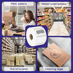 CEPRICO 2.25”X1.25” Direct Thermal Barcode Address Self Adhesive Perforated Waterproof White Sticker Label - Compatible w/Zebra Thermal Printers - FBA Shipping Labels - 12 Rolls (1000 Labels/Roll)