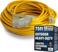 75 ft Outdoor Extension Cord Waterproof - 12 Gauge Heavy Duty Extension Cord 75 ft - Lighted Outdoor Extension Cords with Multiple Outlets - Watts Wire - 75' Grounded - extensiones electricas