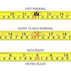Amazon Basics Retractable Tape Measure with Push Button, Easy to Use, 16 Feet, Pink