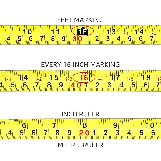 Amazon Basics Tape Measure - 16 ft / 192 in, Turquoise