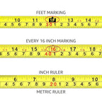 Amazon Basics Tape Measure - 16 ft / 192 in, Turquoise