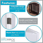 INTERNET'S BEST Arched Top Dog Gate | 4 Panel, 24" H Wooden Pet Barrier for Dogs or Cats | Freestanding Folding Room Divider for Doorways, Hallways, Stairs, and Porch | Portable, Extra Wide | White
