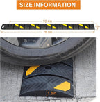 OrangeStar 6Ft Portable Rubber Speed Bump, Heavy Duty Speed Hump w/Reflective Yellow Strips for Asphalt Concrete Driveway Gravel(No Screws)