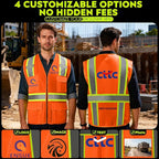 BeautyWill 10/20 Pack Custom Logo Safety Vest,Bulk High Visibility Class 2 Reflective Work Vests