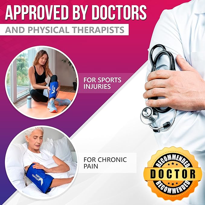 Large Ice Packs for Injuries Reusable - Ice Pack for Back Pain Relief (11x14.5) - Gel Ice Pack for Knee, Shoulder, Back, Hip