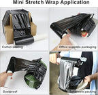 BOMEI PACK1 Roll Industrial Black Mini Stretch Wrap Roll with Handle 5" x 1000Feet 80 Gauge, Heavy Duty Durable Self-Adhering Plastic Wrap for Packing, Moving