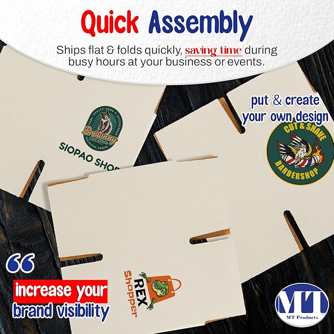 MT Products Custom Printed White Cardboard Shipping Boxes 5" x 5" x 5" - Personalized Mailing Boxes and for Gifting