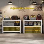 CJF Metal Storage Shelves, 3-Tier Garage Shelving Unit, Heavy Duty Adjustable Metal Shelving for Garage, Basement, Pantry, Warehouse-Black (36 "H x 36" W x 16" D)