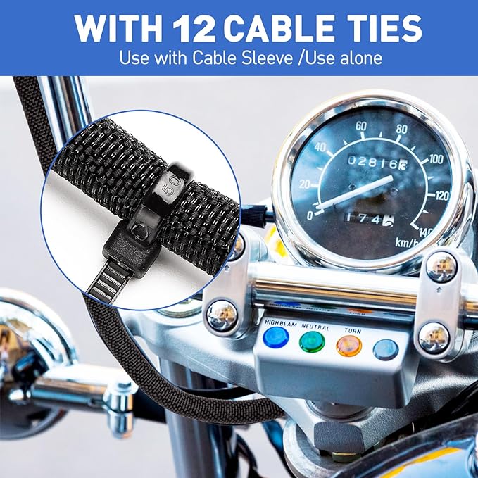 Cable Management Sleeve Automotive Split Wire Loom Heat Resistant Cord Cover Sleeving Critter Charger Cord Protectors from Pets No Chew Cat Dog Self Wrapping Braided Audio Video 18FT - 1/4 inch