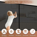 160" Retractable Baby Gate Extra Wide, 41" Tall Retractable Dog Gate for Stairs, Doorways, Decks, Mesh Gate Long Child Gate Pet Gate for Indoor, Outdoor, with Reinforced Mesh Rods, Dual Locks