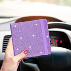 Wisdompro Small Car Registration and Insurance Documents Holder - Premium PU Leather Vehicle Glove Box Paperwork Wallet Case Organizer for ID, Driver's License, Key Contact Information Cards
