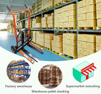 TECHTONGDA Manual Winch Stacker Pallet Truck Dolly Hydraulic Lifting Hand Truck 440 LBS Load, 35.4 Inch Max Lift