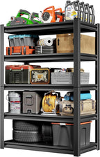 32" W Storage Shelves 2500LBS Garage Shelving Heavy Duty 5 Tier Adjustable Shelving Unit Metal Storage Rack for Basement, Pantry, Kitchen, Warehouse 15.8" D x 31.5" W x 63" H