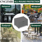 Heavy Duty Patio Furniture Covers Waterproof, 600D Outdoor Furniture Cover Waterproof for Sectional Sofa Couch, Outdoor Dining Table and Chair Set Covers 68''L x 38''W x 28''H, Grey