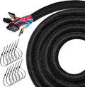 Cable Sleeve Split-Sleeving 20ft-3/4inch Cord Management Wire Protector, Wire Cover Heat Resistant Wiring Loom Harness Wire Organizer, Heavy Duty Auto Wrap Cord Protectors from Pets No Chew, Black