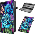Car Registration and Insurance Holder, Leather Car Glove Box Organizer, Cool Car Accessories for ID, Driver's License Cards & Essential Document,business cards,Men&WomenRose Flowers Butterfly