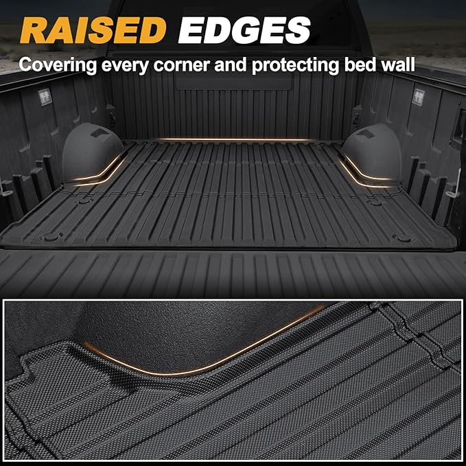Truck Bed Mat for Toyota Tundra 2022-2026, All Weather Truck Bed Liner for 2026 2025 Toyota Tundra Accessories, 5.5FT TPE Cargo Liner Truck Mat
